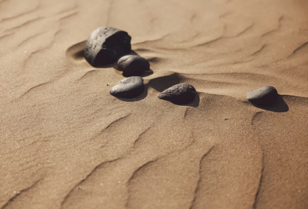 Rocks in sand